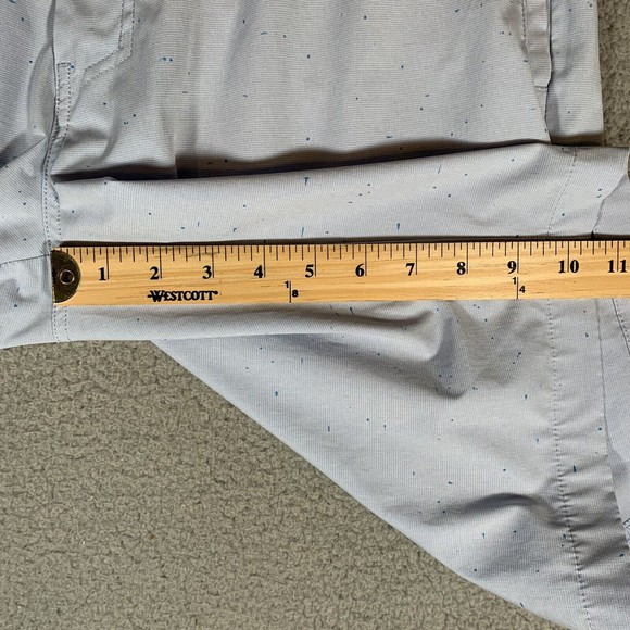 S Travis Mathew Golf Shorts Blue Speckle Flat Poly Cotton Spandex Mens‎ Size 36 - Picture 5 of 6